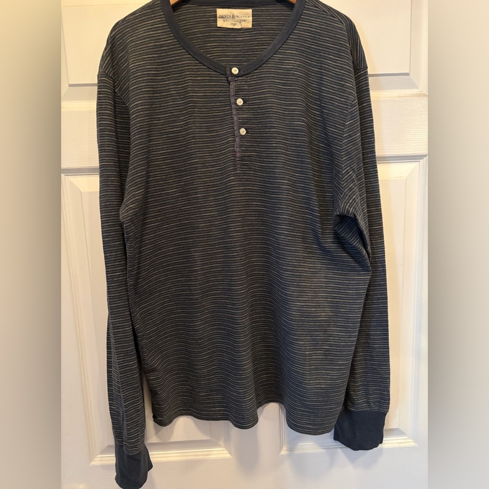 Denim & Supply Ralph Lauren Dark Blue Striped Henley